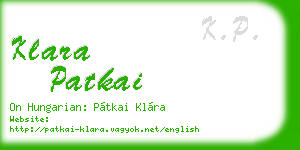 klara patkai business card