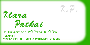klara patkai business card